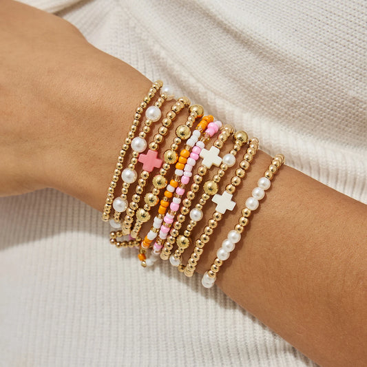 Rugged Pearl Chain Bracelet Set