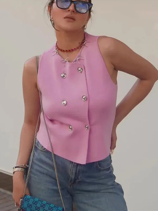 Everyday Knit Cropped Layered Vest