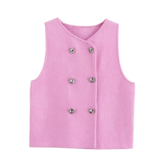 Everyday Knit Cropped Layered Vest